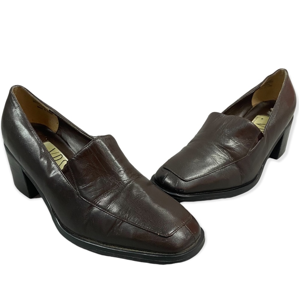 Vittorio Ricci - Leather - Dark Brown - Loafer Heels - Size 7.5